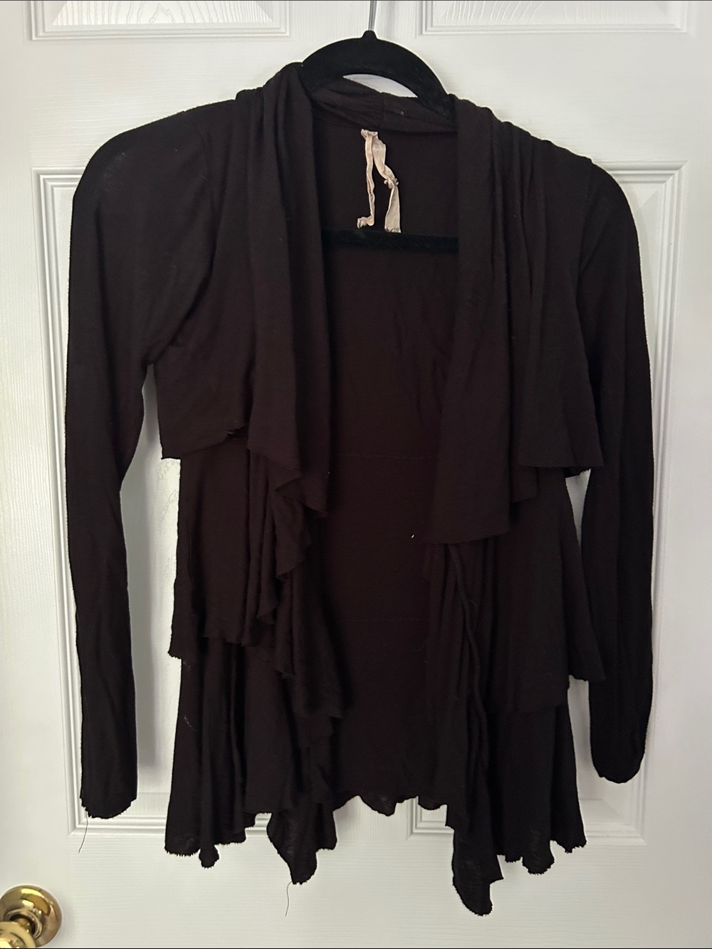 Bailey 44 Black Layered Ruffle Open Cardigan